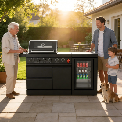 65-Inch 4-Burner Stainless Steel Propane Gas Outdoor Kitchen Barbecue Island Grill