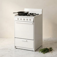 20 In. 2.5 Cu. Ft. Gas Range in White — Studio Shot