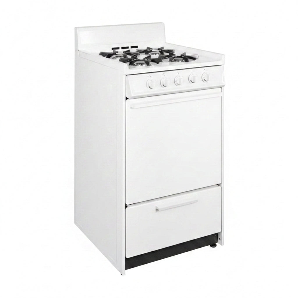 20 In. 2.5 Cu. Ft. Gas Range in White — Studio Shot
