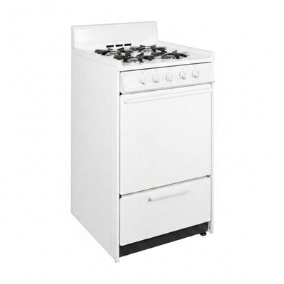 Compact Gas Range Designed for Small Kitchens, 20 Inch Width, 2.5 Cu Ft Oven, Battery Start Ignition
