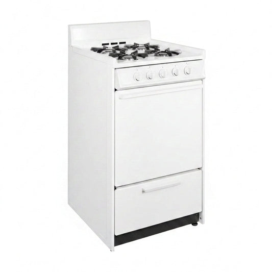 20 In. 2.5 Cu. Ft. Gas Range in White — Studio Shot