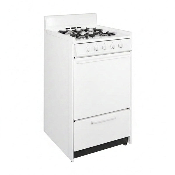 20 In. 2.5 Cu. Ft. Gas Range in White — Studio Shot