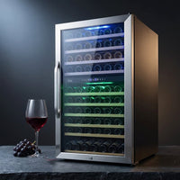 24 Inch Wine Cooler Fridge Dual Zone, Professional Large Capacity High Wine Refrigerator with Powerful Compressor, Quiet Operation and Elegant Design-Kmhj408D — Studio Shot