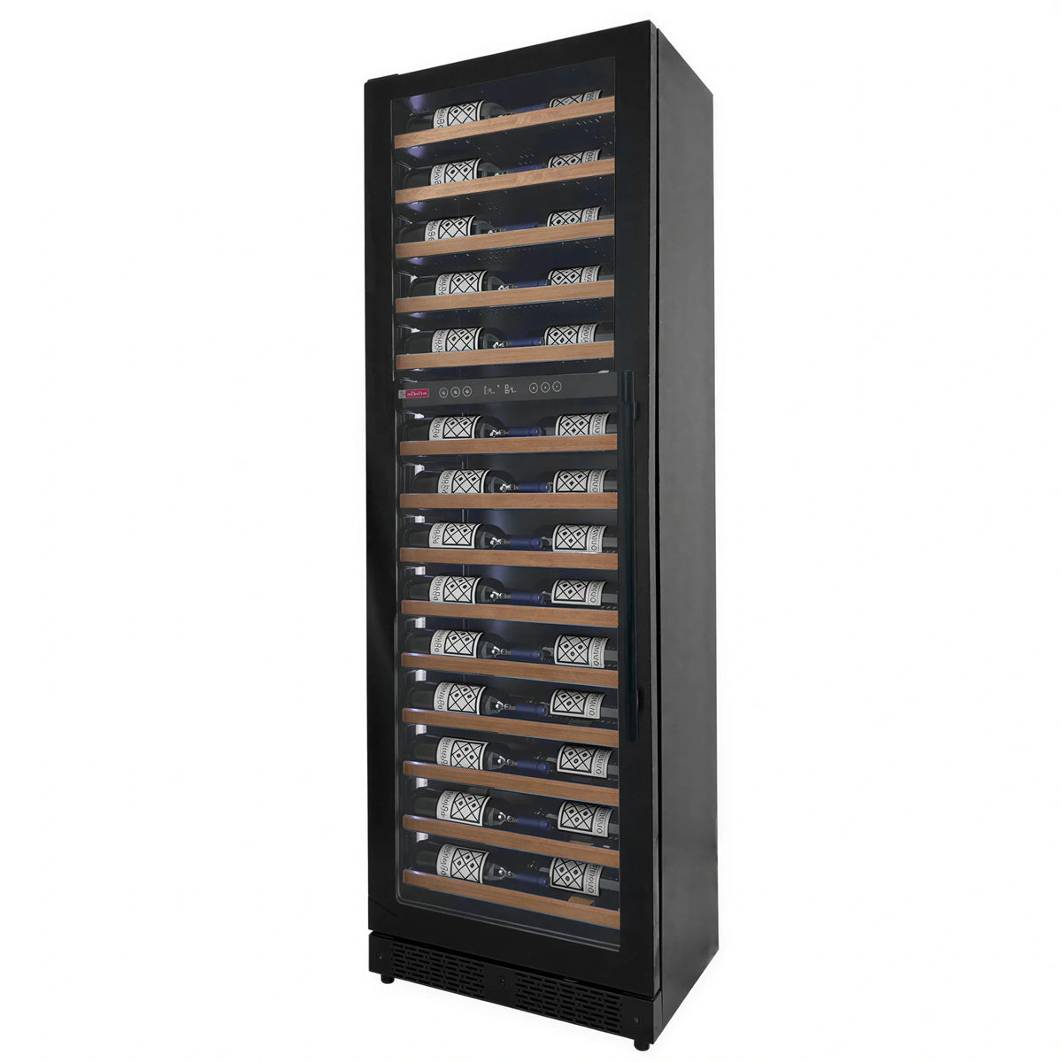 Beverage Factory Allavino VSW6771D-2BL-WD Commercial Wine Refrigerator, 67-Bottle, Dual Temperature Zones, Hinged Glass Door, Black