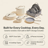 Cookware+ 8-Piece Ceramic Nonstick Cookware Set in Cream — Results & Stats