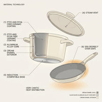 Cookware+ 8-Piece Ceramic Nonstick Cookware Set in Cream — How It Works