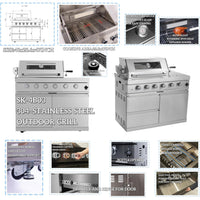 Outdoor Kitchen Island Built for Entertaining, 104" Length, Gas Grill & Sink, Compact Refrigerator