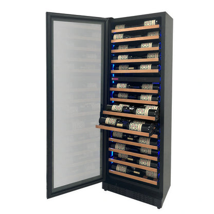 Beverage Factory Allavino VSW6771D-2BL-WD Commercial Wine Refrigerator, 67-Bottle, Dual Temperature Zones, Hinged Glass Door, Black