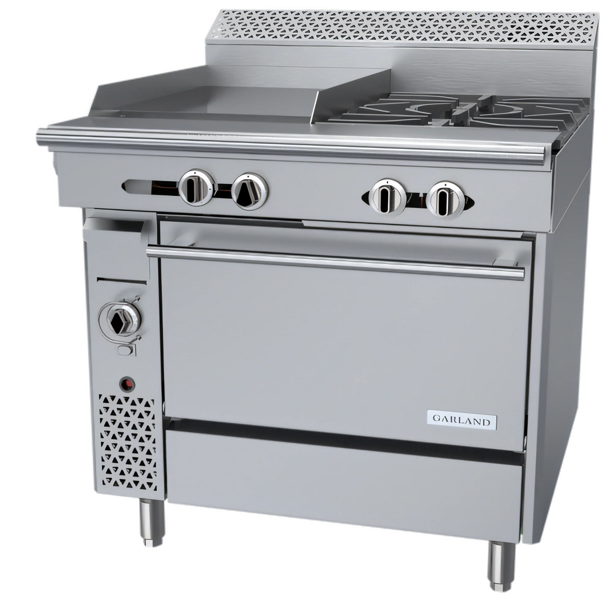 Garland Cuisine C36-4C 36-Inch Heavy-Duty Natural Gas Range with 2 Open Burners, 18-Inch Griddle, and Convection Oven